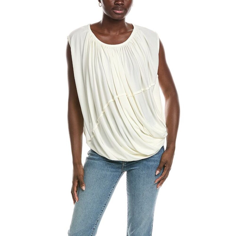 Co Womens  Jersey Draped Top, White